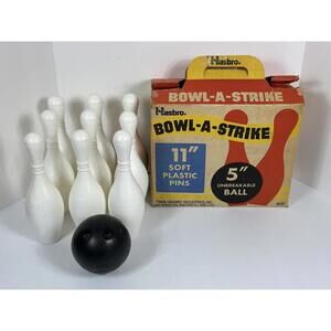 Rare Hasbro Toys USA 11" BOWL-A-STRIKE Bowling Game In Original Box 9135 ‎ 1969